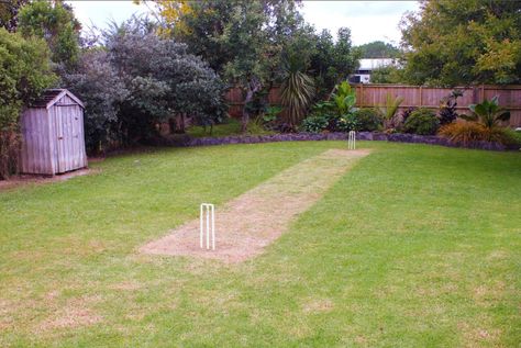 Backyard cricket anyone? Backyard Cricket Pitch, Backyard Cricket, Cricket Pitch, Property Styling, Backyard Summer, Perfect Backyard, Summer Toys, Modern Bungalow, Australia Day