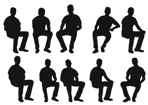 Premium Vector | Vector isolated silhouette man sitting collection Person Sitting Silhouette, Sitting Silhouette, Person Outline, Architecture Design Presentation, Person Icon, Animated Man, Silhouette People, Info Graphic, Man Art