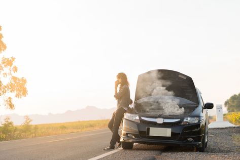 overheating car engine Lady Standing, Broken Car, Toyota Hybrid, Telephone Call, Anime Photo Profile Dark, Help Needed, Car Breaks, In The Middle Of Nowhere, Car Repair Service