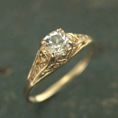 Rose Gold Filigree Ring, Victorian Wedding Ring Antique Jewelry, Vintage Rings Antiques, Narnia Wedding, Edwardian Style Engagement Ring, Cinderella Ring, Victorian Wedding Ring, Aurora Ring, Art Nouveau Engagement Ring