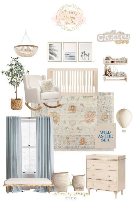 oakley's NURSERY (1) Sea Life Nursery Theme, Coastal Grandmother Nursery, Gender Neutral Coastal Nursery, Baby Girl Beach Nursery, Nursery Ideas Coastal, Coastal Cowgirl Nursery, Girl Beach Nursery, Coastal Nursery Ideas, Coastal Baby Nursery