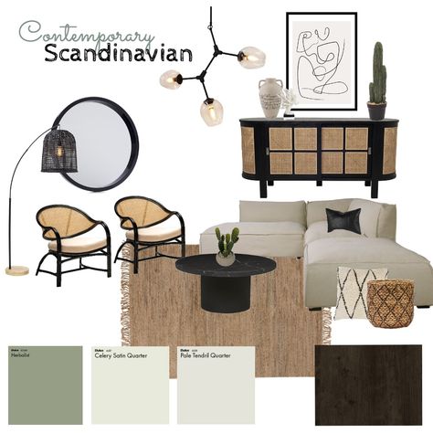 Contemporary Scandinavian Interior, Scandinavian Home Interiors, Art Deco Interior Design, Scandinavian Style Interior, New Interior Design, Living Room Scandinavian, Scandinavian Interior Design, Interior Design Mood Board, Hus Inspiration