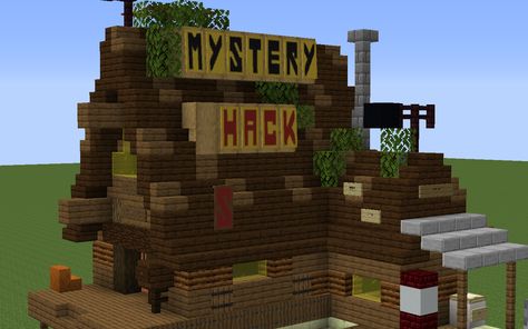 Gravity Falls Minecraft, Shack Minecraft, Minecraft Shack, Casas Mine, Mc House, The Mystery Shack, Minecraft Maps, Aesthetic Minecraft, Minecraft Seed