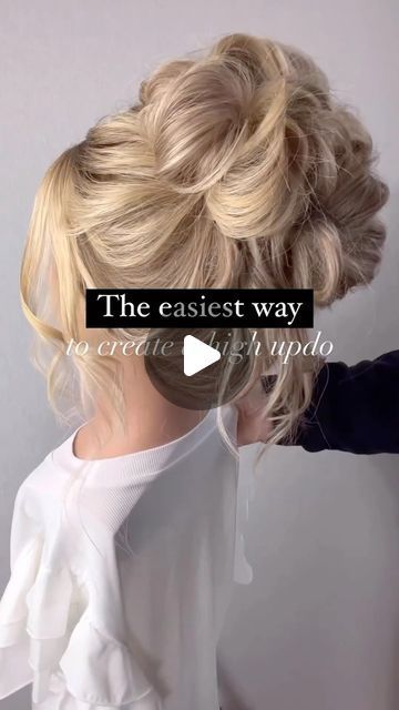 Jessica Gillette • Bridal Hair Education + Social Media Tips on Instagram: "🌟 Creating the perfect high updo has never been so simple! Trust me, it’ll make you the 🦸‍♀️ superhero of the day!  🖐️Just a few twists and turns, and voila!  It’s a game-changer that works for all hair types.  Save it and slay it! ❤️💁‍♀️ Can’t wait to see your magic in action!  #btconeshot2024_stylingvideo #btcready #behindthechair #oneshothairawards @behindthechair_com @oneshothairawards   #bridehairstyle #bridalupdo #bridalparty #instahair #hairofinstagram #hairinspo #beyondtheponytail #specialoccasionhair #texturedupdo #bridehairdo #weddinghairideas #weddinghairinspiration #bridalhairupdo #modernupdo #hairtutorialvideo #hairtutorial #howtohair #bridalhaireducation #hairvideotutorial #ittakesapro #modernsalo Wedding Hairstyles Medium Length Updo, Prom Updos How To, Pony Updo Wedding Tutorial, Updo Hair Tutorials For Medium Hair, How To Do A High Updo Yourself, Partial Updo Tutorial, High Bridal Updo Tutorial, Wedding Updo For Medium Length Hair, High Bun Updo Wedding Hair Tutorials