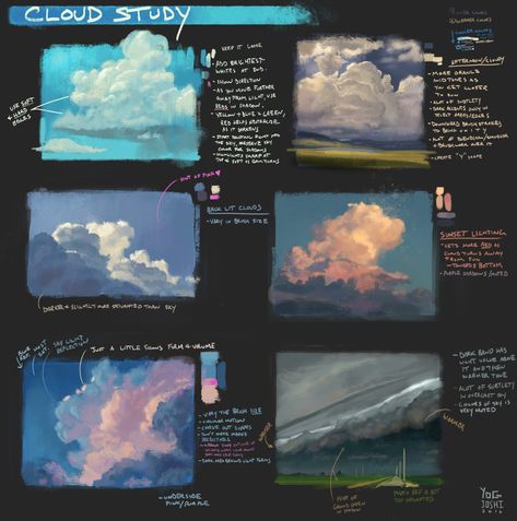 Drawing Advice, Painting Sketchbook, Concept Art Tutorial, Digital Painting Techniques, Background Drawing, Cloud Drawing, Digital Coloring, Coloring Tutorial, Digital Painting Tutorials