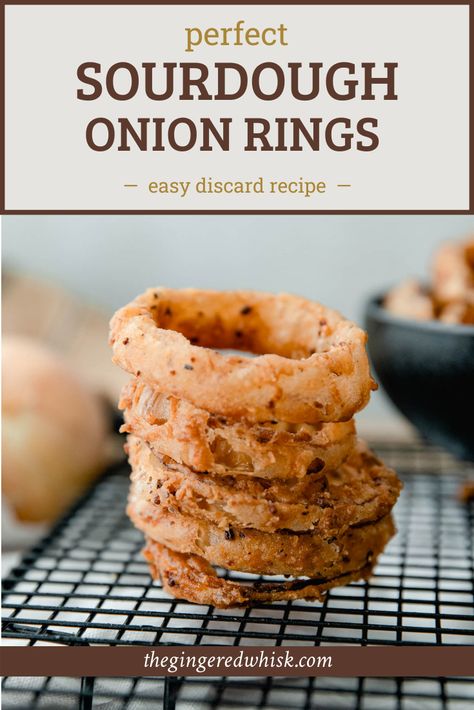 Sourdough onion rings are an easy and delicious way to use your sourdough starter discard! Crispy, crunchy, and oh so tasty, serve these treats as a snack, appetizer or side dish! Sourdough Onion Rings, Sourdough Starter Discard, Onion Ring, Sourdough Bread Starter, Easy Vegetable Side Dishes, Sourdough Starter Discard Recipe, Easy Sourdough, Gluten Free Sourdough, Sourdough Starter Recipe