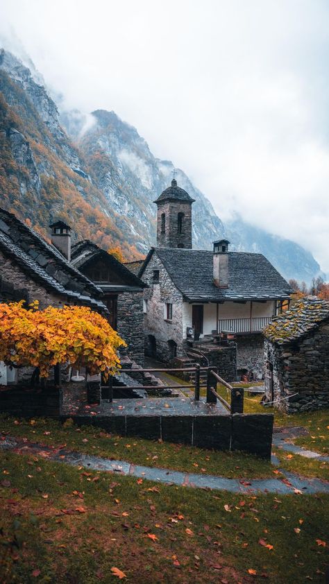 Ticino Switzerland, House Village, Natural Scenery, Beautiful Nature Wallpaper, Stone House, Nature Wallpaper, Outdoor Travel, Beautiful Nature, Switzerland