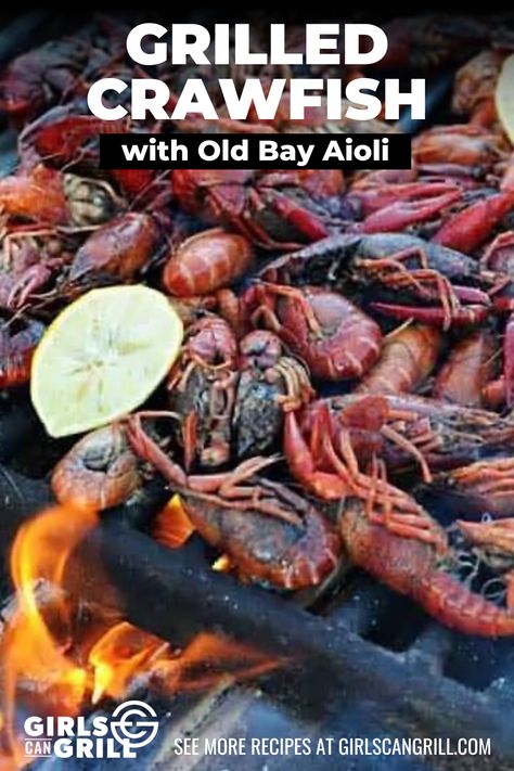 You would never guess this is a shortcut recipe for Grilled Crawfish with Old Bay Aioli when it's got 5-star flavor! You'll easily be able to get your Mardi Gras on this year with this simple recipe that can even be made ahead to make dinner even easier! Be sure to pin it so you'll know exactly what you need to make this fun and delicious grilled crawfish recipe. #grilledrecipes #mardigras Grilled Crawfish, Crawfish Recipe, Crawfish Recipes, Easy Grilling Recipes, Best Seafood Recipes, Easy Grilling, Grilled Seafood, Old Bay, Summer Food