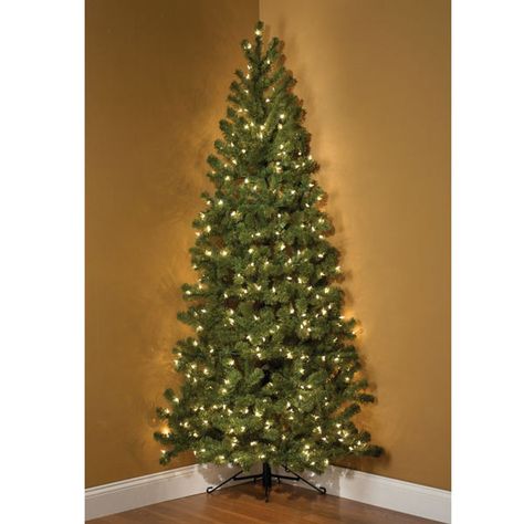 Corner Tree Corner Christmas Tree, Half Christmas Tree, Half Christmas, Toddler Christmas Tree, Wall Christmas Tree, Alternative Christmas, Hammacher Schlemmer, Alternative Christmas Tree, Noel Diy