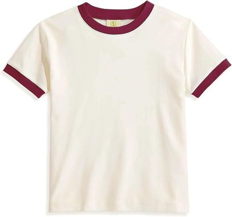 Amazon.com: Ringer Womens Fitted Tee 70s 80s 90s Fashion Retro Tshirts for Women Crewneck Short Sleeve Custom T Shirts Vintage (Small, Off-White-Red) : Clothing, Shoes & Jewelry 80s Shirts Women, 80s Shirts, T Shirt Womens, Crewneck Vintage, 80s And 90s Fashion, Orange T Shirts, Red T Shirt, Ringer Tee, Womens Crewneck