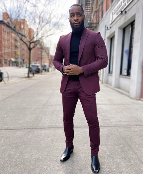 Maroon suit Maroon Suit Jacket Outfit Men, Maroon Best Man Suit, Men’s Maroon Suit, Tailored Burgundy Suit For Semi-formal Occasions, Men’s Burgundy Suit Outfit, Engagement Theme, Tyrese Gibson, Maroon Suit, Engagement Themes