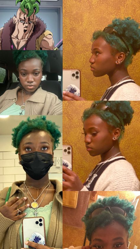 Teal Dyed Hair, Ramona Flowers Hair, Blue Natural Hair, Short Green Hair, Oc Clothes, Braids Styling, Aesthetic Hairstyles, Ramona Flowers, Natural Aesthetic