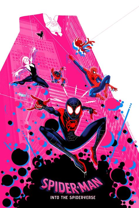 Spider-Man: Into the Spider-Verse poster by Doaly Spiderverse Posters, Into The Spiderverse, Art Spiderman, All Spiderman, Marvel Paintings, Spider Man Into The Spider Verse, Grey Matter, Into The Spider Verse, Best Movie Posters