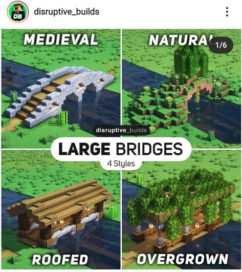 Bridges In Minecraft, Minecraft Building Guide, Case Minecraft, Minecraft Decoration, Rumah Minecraft Sederhana, Minecraft Mansion, Minecraft House Plans, Minecraft Farm, Minecraft Cottage