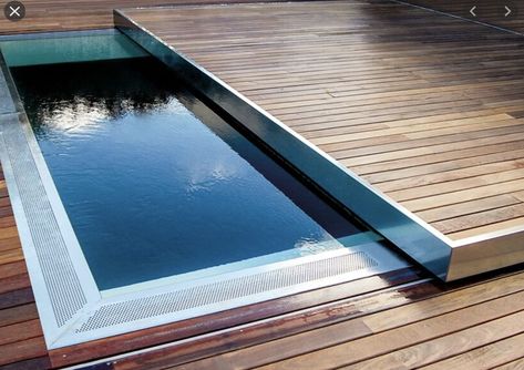 Sliding Deck Pool Cover, Deck Pool Cover, Whirlpool Deck, Swim Spa Deck, Swim Spa Landscaping, Outdoor Swim Spa, Inground Hot Tub, Spa Landscaping, Ideas De Piscina