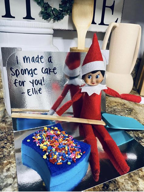 Elf On The Shelf Sponge Cake, Elf Sponge Cake, Is It Cake, Quirky Christmas Gifts, It Cake, Elf Ideas Easy, Awesome Elf On The Shelf Ideas, Christmas 2025, Preschool Classroom Decor