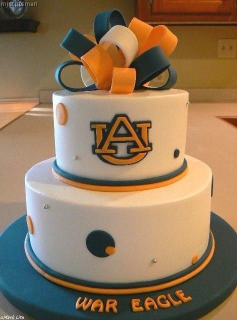 Auburn Graduation, Auburn Cake, Rehersal Dinner Invitations, Graduation Party High, Edible Pearls, Football Birthday Party, Cake Central, Salty Cake, Sliced Ham