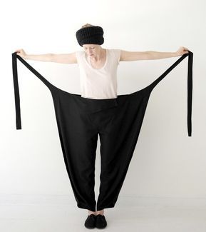 YUTA WRAP PANTS — MONOM CLOTHING Oregon Fashion, Pantalon Thai, Wrap Pant, Fisherman Pants, Sewing Pants, Raw Silk Fabric, Wrap Pants, Japanese Sewing, Diy Vetement