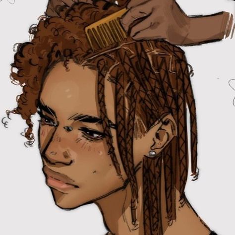 Poc Men Drawing, Drawing Black Features, Black Boy Pfp Drawing, Black Guy Hairstyles Drawing, Carrying Box Pose Reference, Braids Drawing Reference Black, Black Hair Art Reference, Black People Hair Drawing, Black Female Drawing