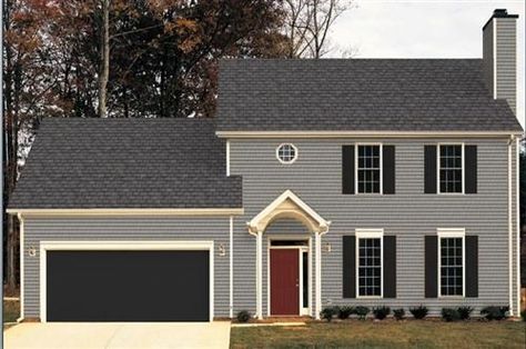 Best Garage Door Colors Fancy Garage, Black Garage Door, Black Garage Doors, Grey Exterior House Colors, Garage Door Colors, Garage Door Paint, Black Garage, Best Exterior Paint, Garage Door Styles