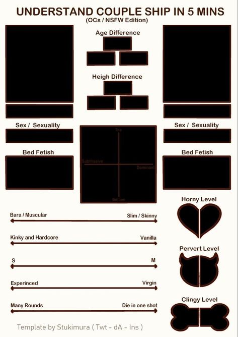 My Ship In 5 Minutes Template, Character Profile Template, Character Sheet Writing, Oc Template, Relationship Chart, Funny Charts, Drawing Meme, Character Sheet Template, Art Style Challenge