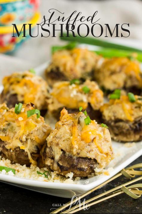 Stuffed Mushrooms No Cream Cheese, Food For Entertaining, Holiday Appetizers Christmas, Easy Make Ahead Appetizers, Stuffed Mushrooms Easy, Vegetarian Appetizer, Mushroom Appetizers, Gluten Free Puff Pastry, Vegetarian Nutrition