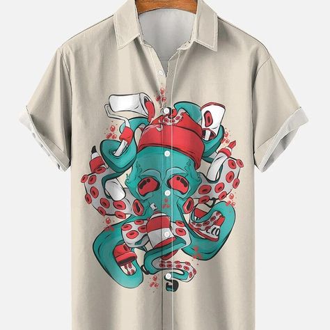 ✨ Get ready to shine with our best-selling fashion pieces! Stand out in style with these special items: Men's Octopus Sea Pattern Short Sleeve Polo Shirt - $19.99 European And American Digital Printing Casual Round Neck Short Sleeves T-shirt - $17.90 Tap the link in our bio to shop now! #SeasonsChange #decor #Seasonal #trending #GlitzyFashion #StandOutStyle #FashionFaves #ShineBright #FashionGoals #SpecialPieces Bubble Print, Sea Pattern, Printed Shirts Men, Octopus Print, Skeleton Print, Men Beach, Vintage Beach, Short Sleeve Polo, Patterned Shorts