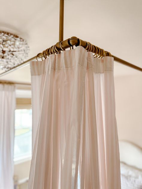 Canopy Bed Ideas Diy Curtain Rods, Curtain Rod Bed Canopy, Diy Top Bunk Bed Canopy, Curtains Over Bed Ideas, Diy Hanging Canopy, Curtains Hanging From Ceiling Over Bed, Diy Canopy Curtains, Fabric Canopy Over Bed, Curtain Canopy Bed Diy