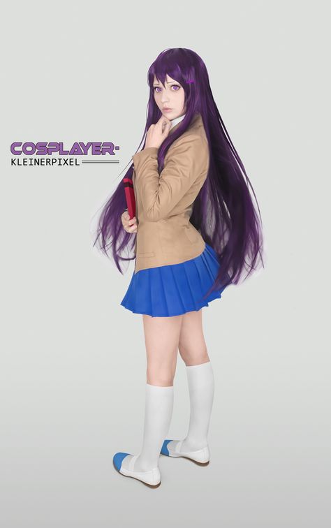 Yuri Cosplay Doki Doki Literature Club Yuri Cosplay, Yuri Ddlc, Cosplay Makeup Tutorial, Doki Doki Literature Club, Cosplay Pictures, Cosplay Cute, Anime Cosplay Costumes, Dishonored, Epic Cosplay