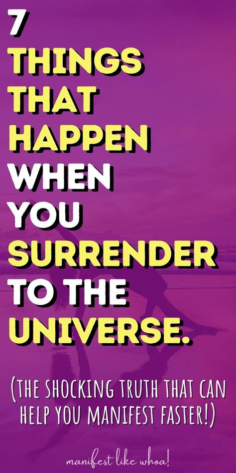 When you surrender to the universe, you open yourself up to endless possibilities and allow the universe to guide you. Surrendering to the universe can lead to some amazing changes in your life and shift the way you view yourself and the world around you. Here are seven things that happen when you surrender to the universe. Spiritual Awakening Higher Consciousness, Attraction Spell, Chakra Affirmations, Vision Board Manifestation, Law Of Attraction Tips, Chakra Meditation, Energy Work, Manifestation Affirmations, Spiritual Life