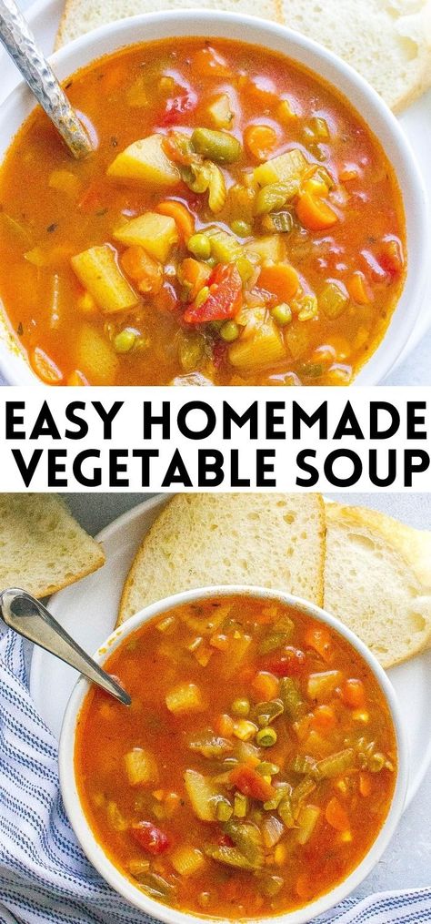 Easy Crock Pot Veggie Soup, Vegetable Soup With Tomato Soup, Best Ever Vegetable Soup, The Best Vegetable Soup, Vegetable Soup Easy Quick, Vegetable Soup With Ham, Meatless Vegetable Soup, Home Made Vegetable Soup Recipe, Vegetable Soup With Tomato Juice