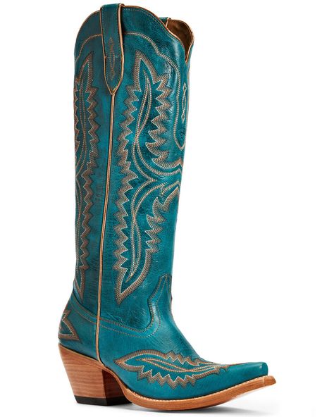 Ariat Womens Casanova Western Boots - Snip Toe, Blue Womens Western Fashion, Turquoise Boots, Womens Cowgirl Boots, Ariat Boots, Turquoise Leather, Cowboy Boots Women, Leather Pulls, Cowgirl Boots, Western Wear