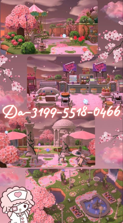 Dream Codes Animal Crossing, Acnh Dream Codes, Animal Crossing Dream Codes, Pink Acnh Codes, Acnh Dream Address, Kawaii Island, Dream Address, Dream Code, Pink Island