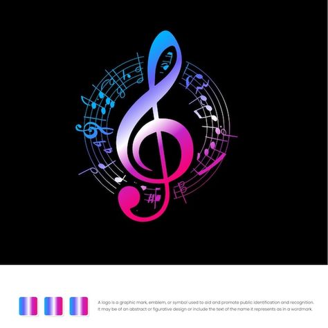 Vector music note logo design colorful | Premium Vector #Freepik #vector #composer #choir #music-key #music-notes Song Logo Music, Song Logo Design, Song Logo, Logo Design Colorful, Music Note Logo, Disco Background, Music Key, Thumbnails Youtube Background, Youtube Background