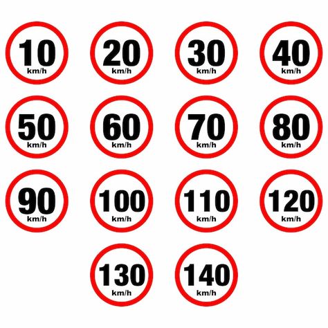 10 20 30 40 50 60 70 80 90 100, Speed Limit, Premium Vector, Dj, The 100, 50 %, 10 Things