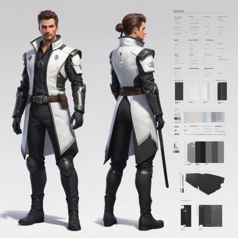 Hero Outfit Ideas Male, Male Jedi Art, Sci Fi Clothing Concept Art, Jedi Concept Art, Scifi Outfit, Futuristic Clothes, Sci Fi Uniform, Jedi Armor, Sci Fi Outfit