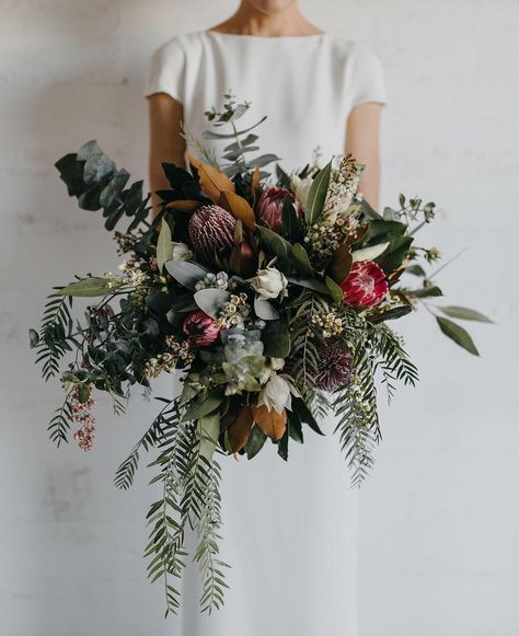 Oversized, untamed and packed with gorgeous natives - this incredible bouquet by @_thesecretgardenn_ is everything we love in a bouquet. If… Wild Wedding Bouquet, Flowers And Greenery, Wildflower Wedding, Deco Floral, Bride Bouquets, Bridal Flowers, Flower Bouquet Wedding, Beautiful Bouquet, Beautiful Blooms