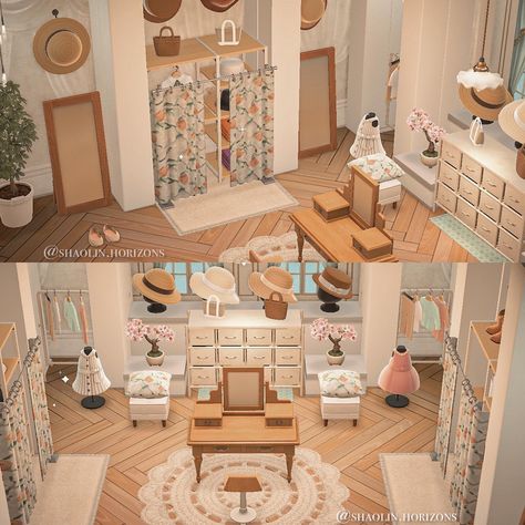 Emly (emlyofthestate) (@shaolin.horizons) • Instagram photos and videos Walk In Closet Room Ideas, Home Boutique Ideas, Acnh Living Rooms Ideas, Cottagecore Animal Crossing, Willow House, Small House Layout, Animal Crossing Memes, Animal Crossing Guide, Happy Home Designer