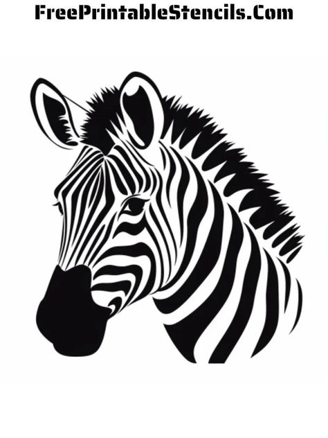 Free Printable Zebra Stencils - Free Printable Stencils Zebra Head Drawing, Animal Africa, Zebra Tattoos, Zebra Drawing, Free Stencils Printables, Head Silhouette, Animal Stencil, Zebra Animal, Stencils Printables