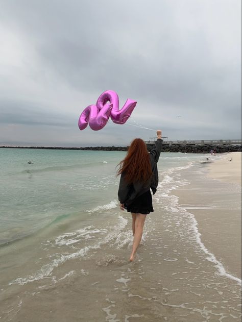 Birthday at the beach Birthday At The Beach, 21 Birthday, Birthday Inspo, Beach Ideas, Beach Birthday, Photography Posing Guide, Sea Birthday, Posing Guide, Number Balloons