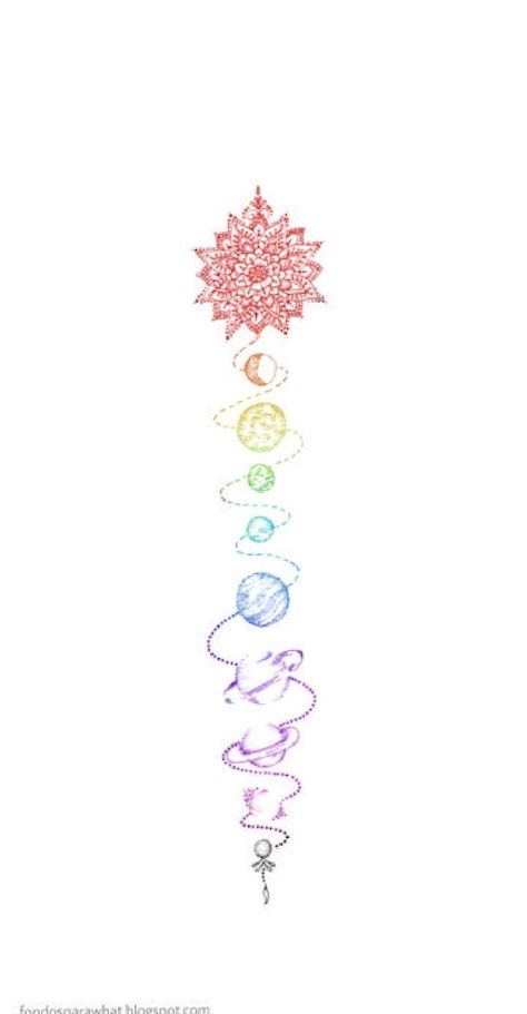 Rainbow Spine Tattoo, Spine Tattoos Chakra, 7 Chakras Back Tattoo, Chakras Spine Tattoo, Chakra Spine Tattoos For Women, Chakra Aesthetic Wallpaper, Chakra Tattoo Design, Chakra Spine Tattoo, Chakra Back Tattoo