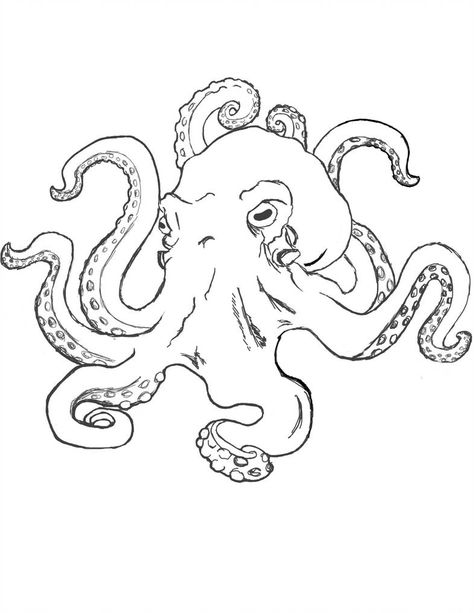 Octopus Sketch, Octopus Coloring Page, Octopus Drawing, Octopus Tattoo Design, Octopus Tattoos, Octopus Tattoo, Octopus Art, Drawing Simple, Seni 3d