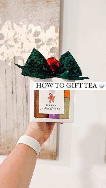 Shelby | Gift-in-a-Box Guide on Instagram: "A cute & unique way to gift tea this Christmas! This tea Gift-in-a-Box makes the cutest neighbor gift for tea lovers. Just pop your favorite tea bags in my favorite boxes of all time, add some biscoff or small festive Trader Joe’s biscotti add it to a cute bottle of honey and you’re ready to go!" Tea Christmas Gifts, Tea Lovers Gift Basket, Tea Gift Ideas, Cute Bottle, Tea Gift Box, Winter Tea, Tea Lovers Gift, Gift Tea, Tea Drinkers