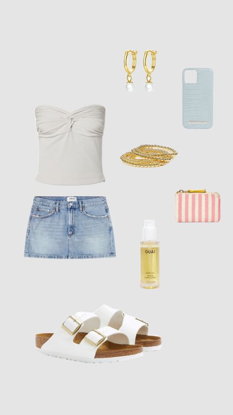 summer jean skirt outfit #outfitinspo #summer #beauty #aesthetic #makeup #cleangirl Skirt Outfits Summer Aesthetic, Beauty Aesthetic Makeup, Jean Skirt Outfits Summer, Jean Skirt Outfit, Skirt Outfits Summer, Jean Skirt Outfits, Beauty Aesthetic, Skirt Outfit, Summer Beauty