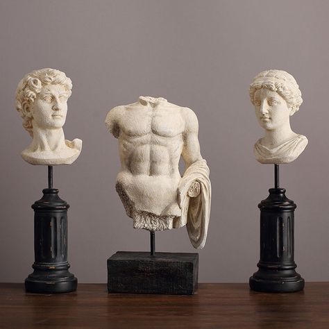 Greek Mythology Sculpture, Mythology Sculpture, Greek Decor, Ancient Greek Sculpture, Goddess Sculpture, Statue Art, Marble Columns, Head Statue, Greek Sculpture