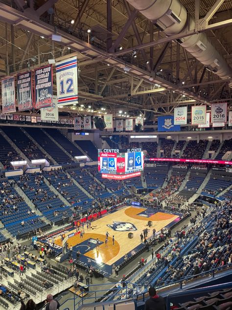 Uconn Campus, Uconn Aesthetic, College Plan, Uconn Basketball, College Necessities, College Basketball Game, Uconn Womens Basketball, Dream Collage, College List