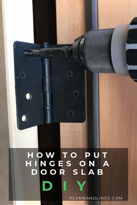 Learn how to put hinges on a door slab and hang a new door on an existing jamb. Pro tips to make it an easy DIY project. #Howto #DIY #DoorHinges #DoorSlab Installing Hinges On Doors, How To Put Hinges On A Door, How To Hang A Door With Hinges, Door Hinges Installing, Interior Door Installation, Hinges Diy, Diy Interior Doors, Modern Farmhouse Furniture, Furniture Building