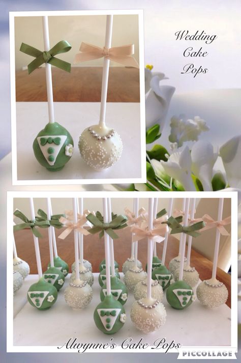 Wedding cake pops with olive green & cream as their wedding color theme Olive Green Cake Pops, Olive Green Cake, Bridal 2024, White Cake Pops, Cake Ball, Wedding Cake Pops, Green Cake, Bride Shower, Wedding Display