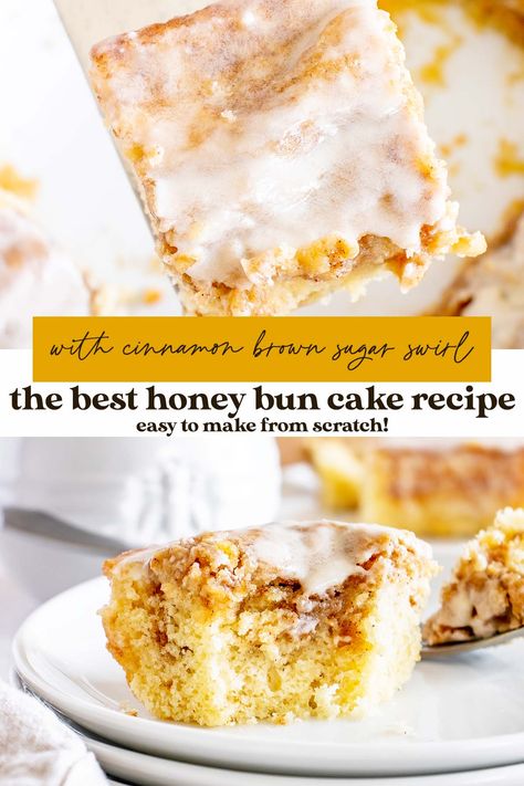 Honey Bun Cake Recipe Honeybun Cake Recipe, Honey Bun Cake Recipe, Bun Cake Recipe, Honeybun Cake, Honey Bun Cake, Moist Yellow Cakes, Bun Cake, Plain Cake, Coffee Treats