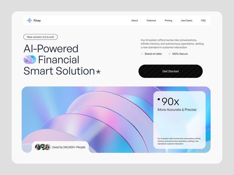 Finay - Financial Platform Website by Herdetya Priambodo ✱ for Plainthing Studio on Dribbble Glassmorphism Web Design, Grid Web Design, Website Animation, Financial Website, Corporate Website Design, Ui Ux Website, Unique Website Design, Interior Design Gallery, Animation Illustration